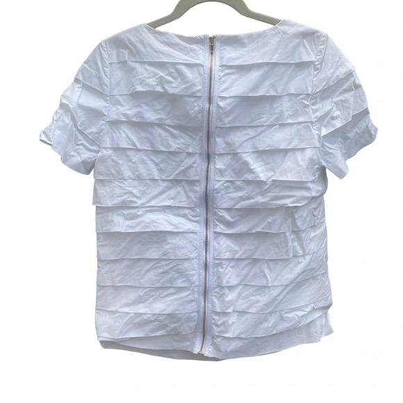 TORY BURCH WHITE RUFFLE BLOUSE - Picture 2 of 5